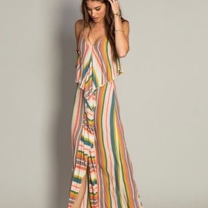 O’Neill Skylar striped maxi dress L large